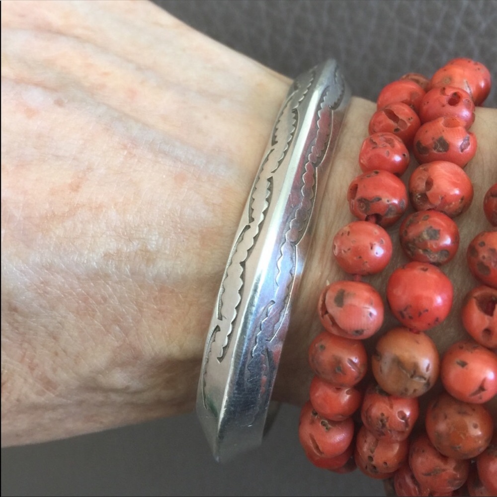Gorgeous vintage sterling silver cuff bracelet - Picture 1 of 11